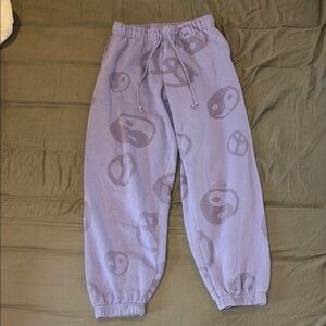 PacSun Purple Sweatpants with Elastic Waistband and Cuffed Ankles